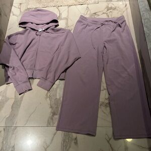 Aritzia TNA Wafflex Lavender Hoodie and Pants Set sold out